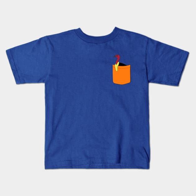 Pocket Brush Turkey Kids T-Shirt by BinChickenBaby